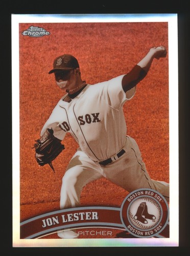 Jon Lester [Purple Refractor] #55 2011 Topps Chrome card