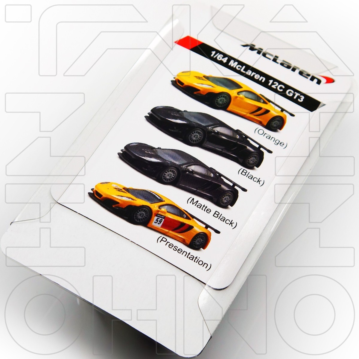 MCLAREN MP4 12C GT3 2011 KYOSHO MINICAR LOTTERY 1 1:64 MATTE BLACK