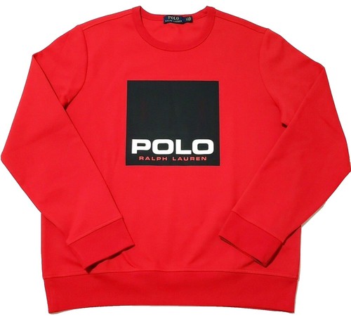 VINTAGE POLO Ralph Lauren Sweatshirt Mens XL Cookie Patch Red