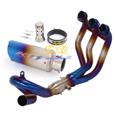 MT-09 ステンレス ブルーエキゾーストパイプ 2014-2020 For Yamaha MT-09 FZ09 Full Exhaust System Header Pipe Blue