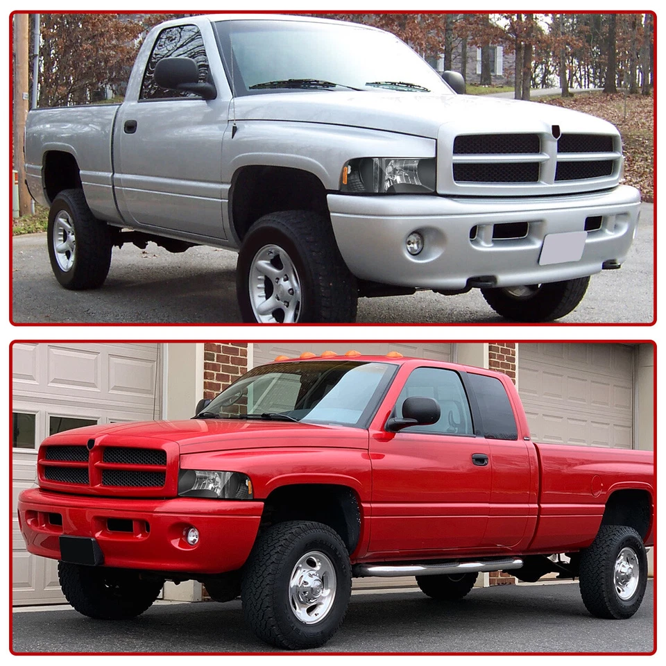 Headlights Assembly for 1994-2002 Dodge Ram 1500 2500 3500 Amber Corner Lamps - Image 2 of 4