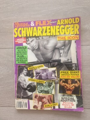 Vintage Magz Muscle Fitness & Flex Arnold Schwarzenegger Icon Spec Ed 1994 mit Poster