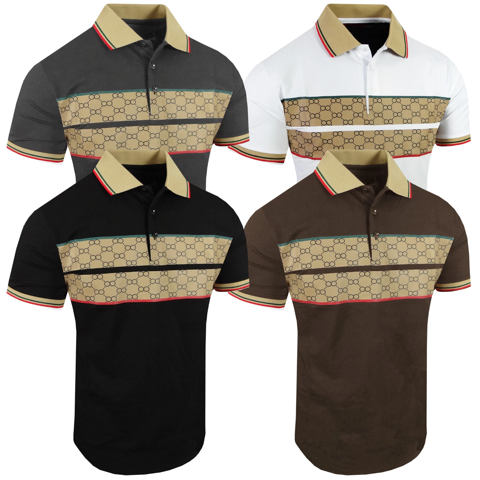 Polo Shirt Sport Stripe Chest Panel Italian Logo Print Slim Fit Stretch T-Shirt
Opens in a new windo