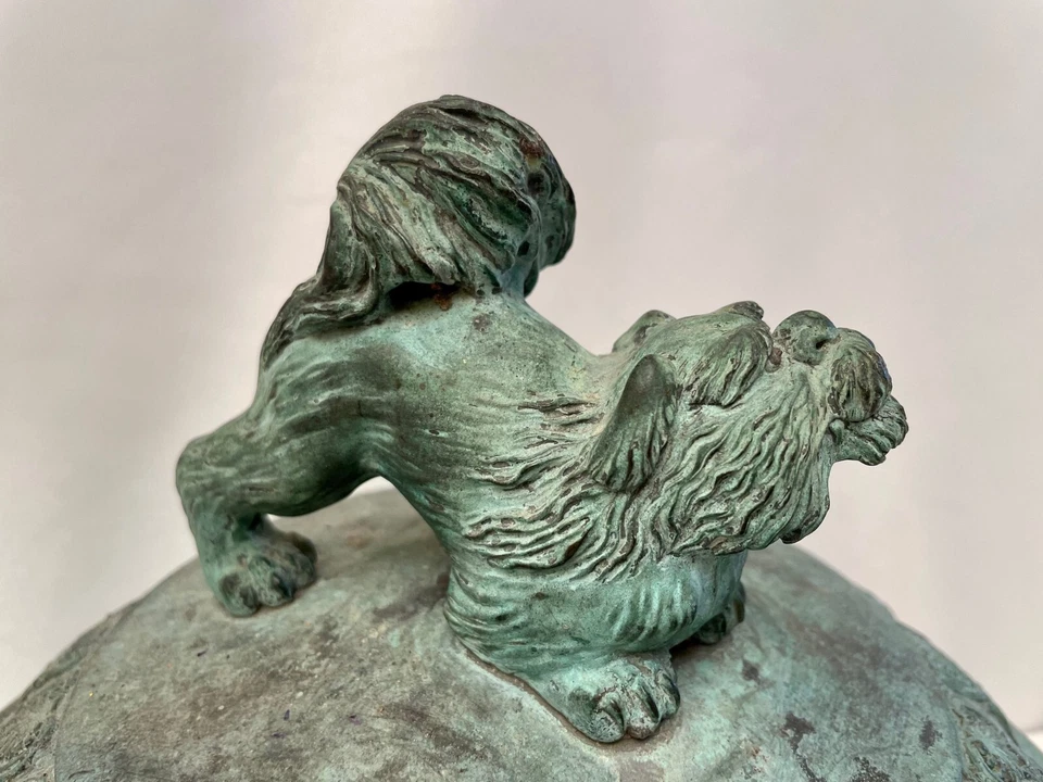 Горшок с металлической крышкой в китайском стиле с собакой Foo - J. L. Mott - Изображение 3 из 4