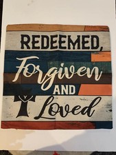 Pillow Cover Redeemed Forgiven Loved Great Graphics Christian Unused 17 x17