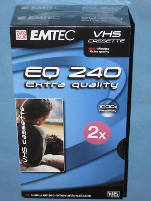 2x EMTEC VHS Leerkassetten EQ 240 Extra Quality Neu in Folie