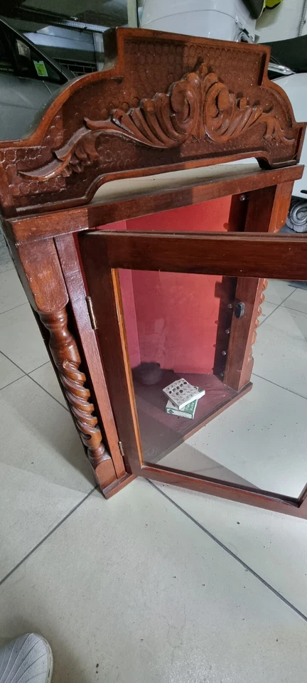 TECA IN LEGNO ARTIGIANALE ANTIQUARIATO @ NICCHIA VOTIVA STATUA MADONNA - Immagine 4 di 4