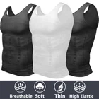3 Packs Men Body Shaper Slimming Tummy Vest Compression Shirt Tank Top Shapewear