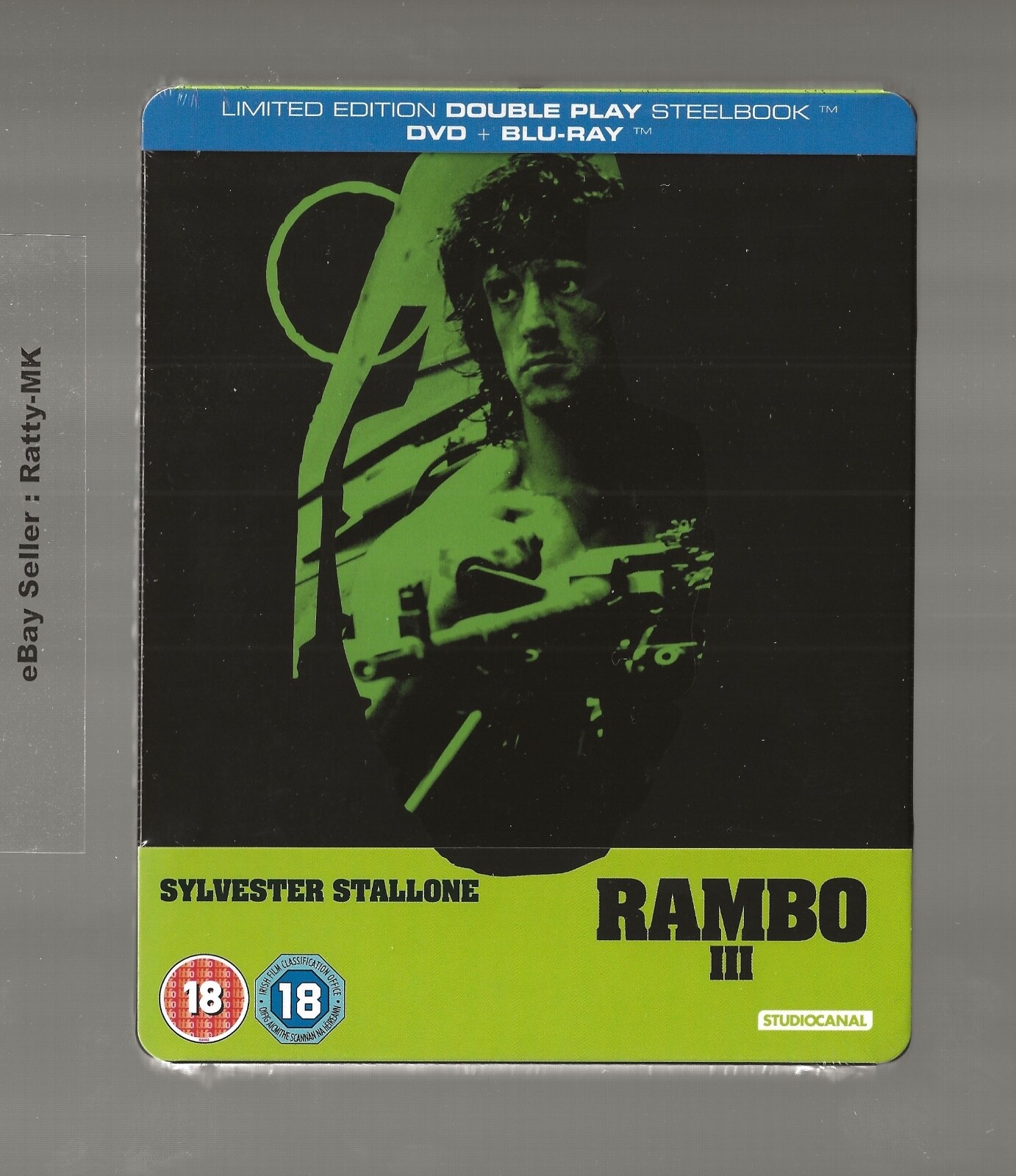 RAMBO III 3 - UK EXCLUSIVE DVD + BLU RAY STEELBOOK - NEW & SEALED
