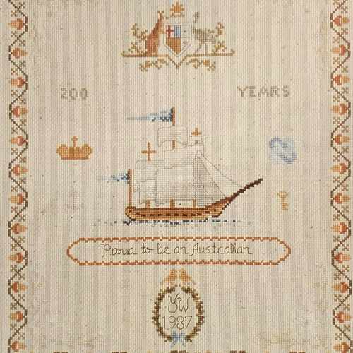 New Old Stock - Vtg 1987 NEEDLECRAFT CROSS STITCH KIT- Australia 200 Yrs SAMPLER - Picture 5 of 9