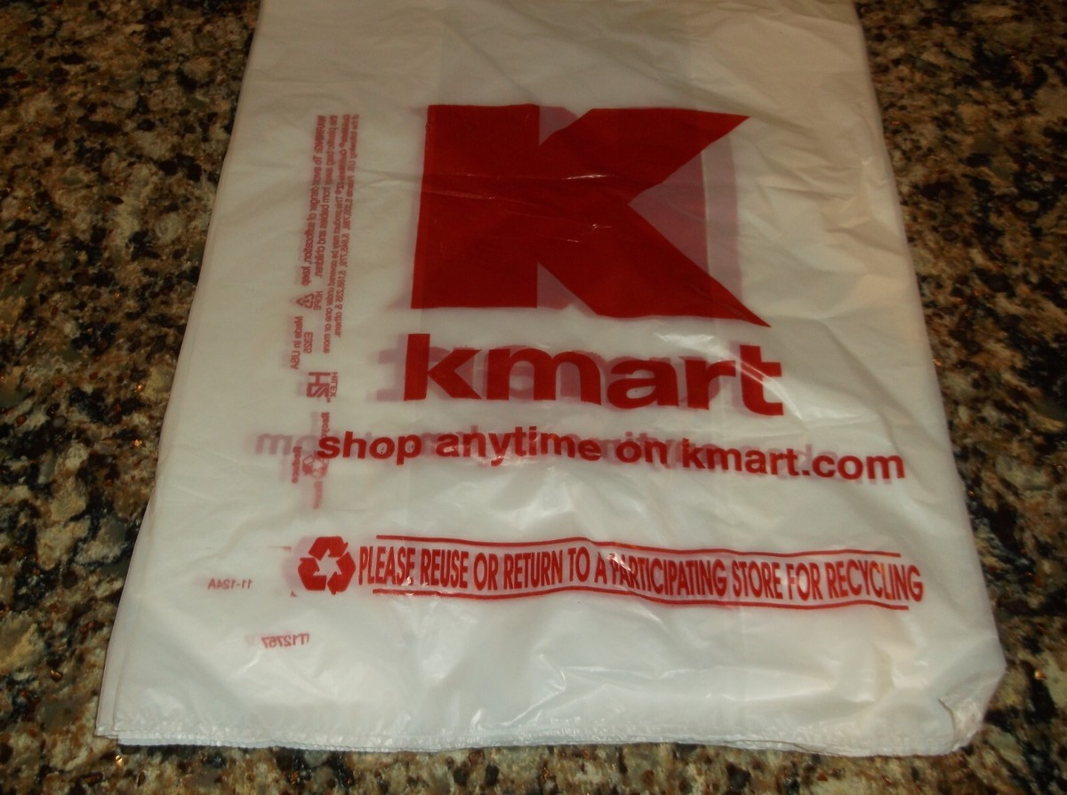 7ct Vintage K-Mart Store Plastic Shopping Bag Advertising Kmart 21