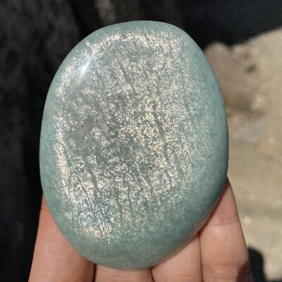 89g Natural Flashy Amazonite Plam Crystal Quartz Healing Reiki