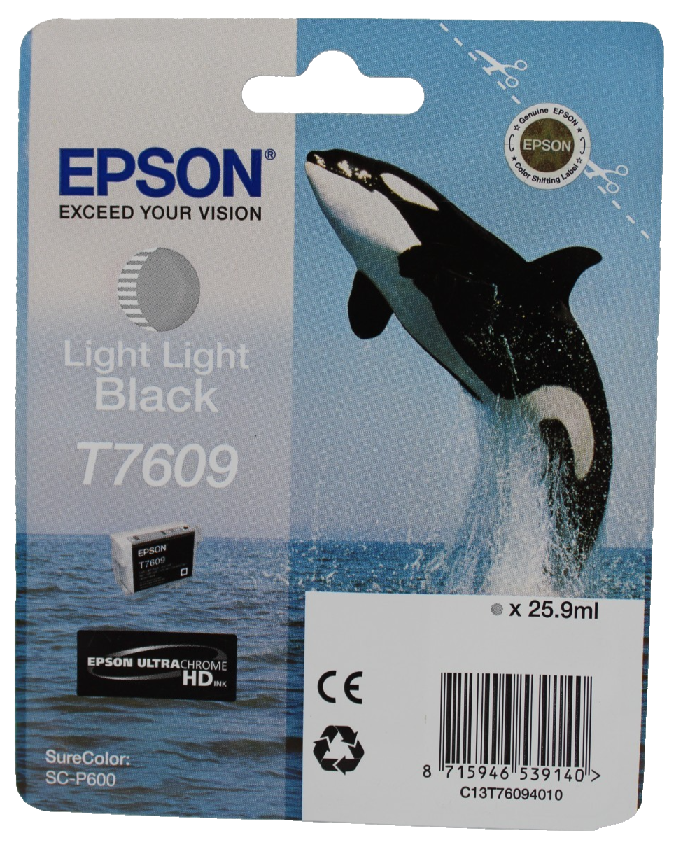 Genuine Epson T0609 (KILLER WHALE) Light Light Black Ink Cartridge - 05.2021
