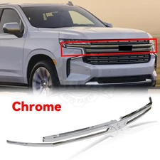 Front Grille Molding Trim Fits 2021 2022-2024 Chevrolet Tahoe Suburban Chrome US