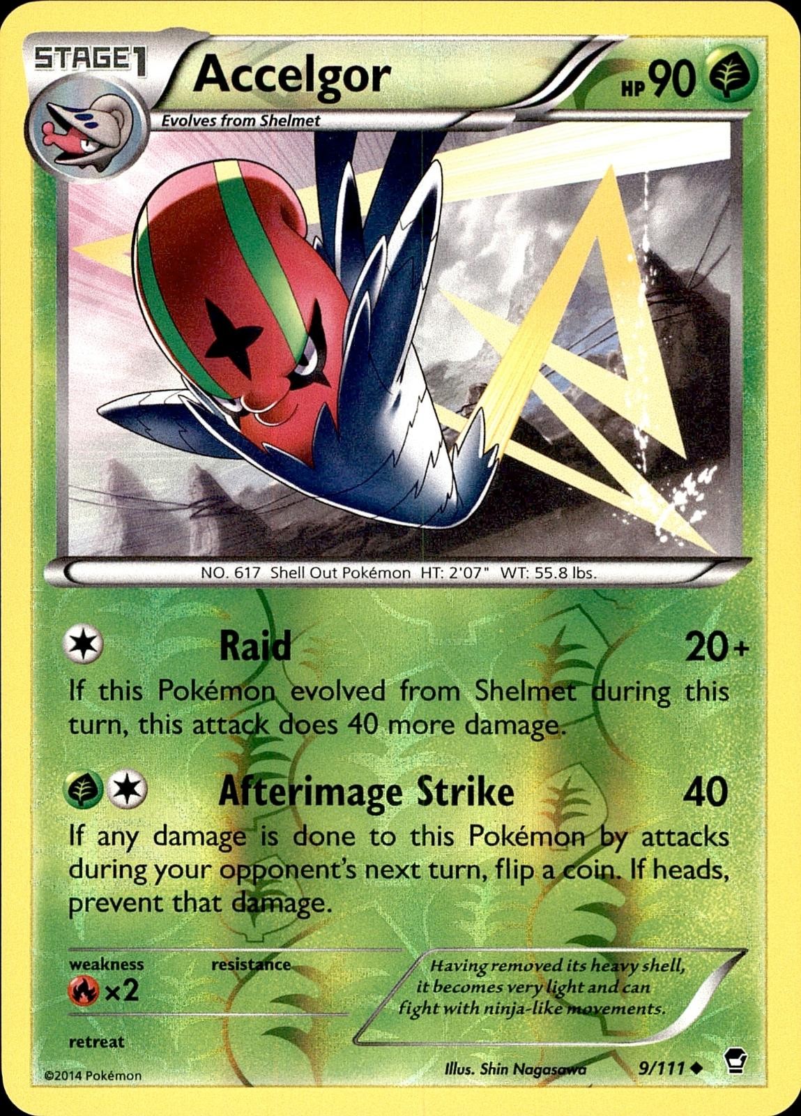 POKEMON ACCELGOR 9 FURIOUS FISTS 111 UNCOMMON REVERSE HOLO LP