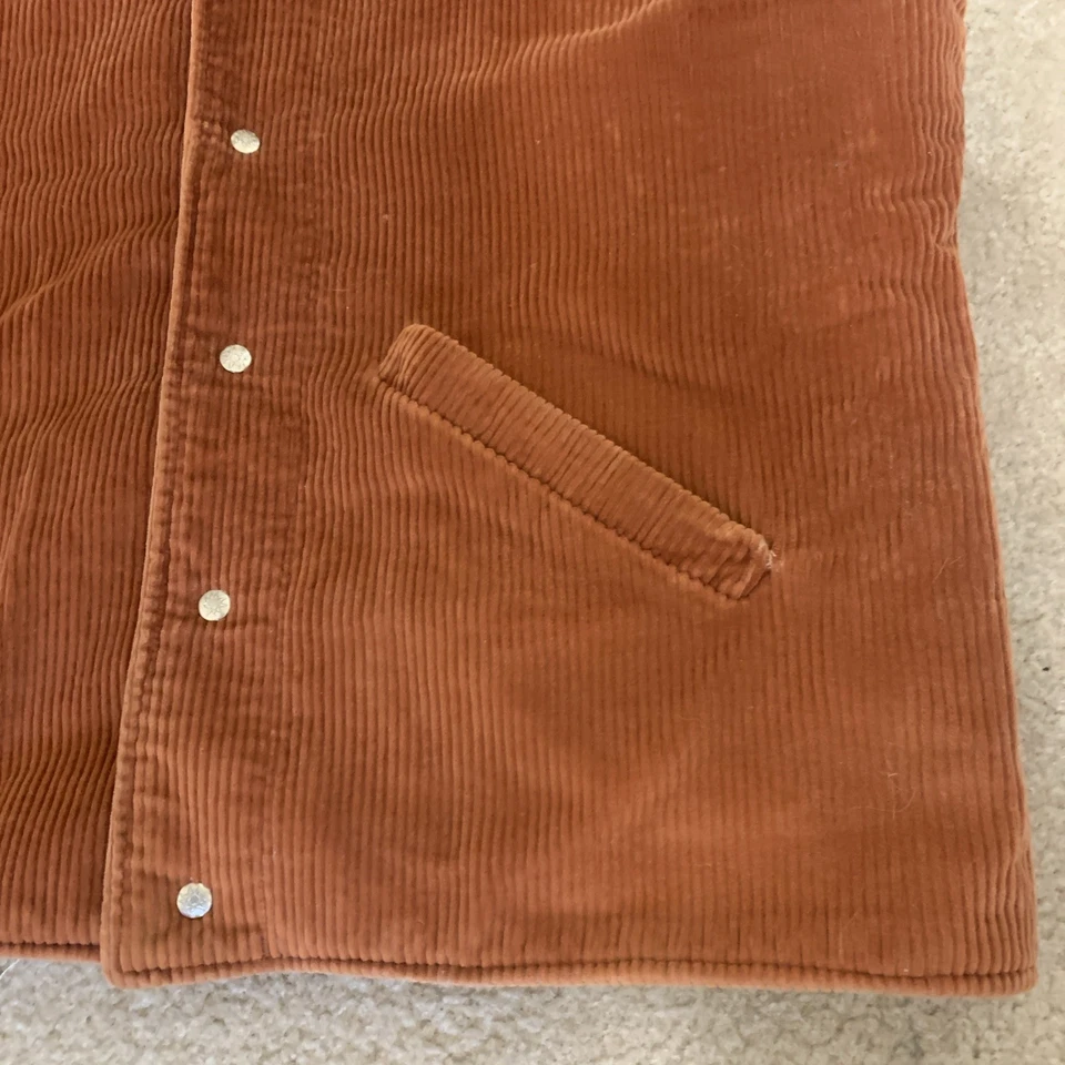 Chaleco de Trabajo Alpine Designs Pana Naranja Quemado Forro Sherpa XL Muy Cálido Foto 3 de 4