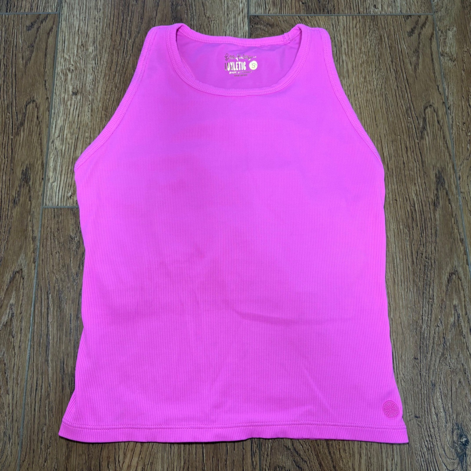 Lilly Pulitzer Luxletic Tank Top Womens Small Pink Built In Bra Sleeveless