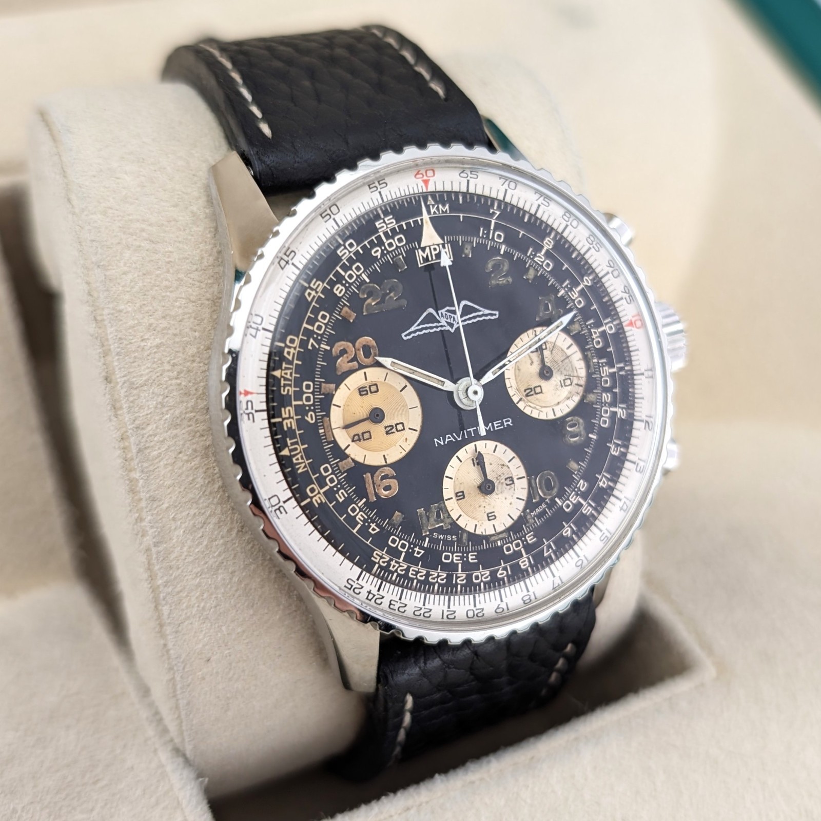 Breitling 809 Rare Vintage Navitimer Cosmonaute AOPA Dial 41mm 1966 image 3