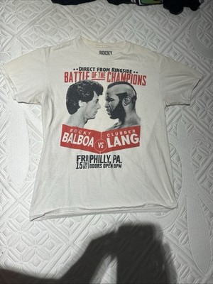 Rocky Balboa vs Clubber Lang Battle of the Champions Graphic Tee White Medium