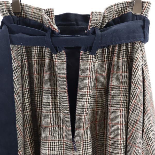 AMERI UNDRESSED Check Pattern Long skirt Gray x n… - image 4