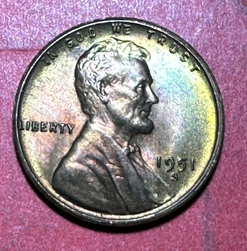 1951S US Choice Uncirculated LINCOLN Cent! "FULL RED" Old US Coin! San Francisco