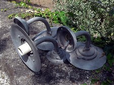Trio of Reclaimed Agricultural Salvage Vintage Verglo Industrial Street Lamps