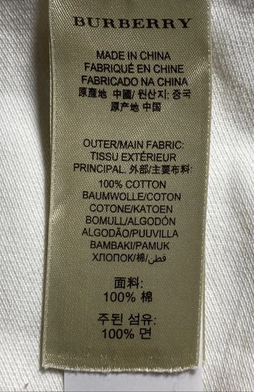 Camisa polo Burberry Brit blanca gris bloques de color piqué algodón para hombre L Foto 4 de 4