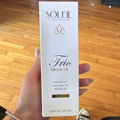 Soleil Trio Miracle Oil Coconut Rose Marula Hair Repair Paraben-Free 4.06 fl oz