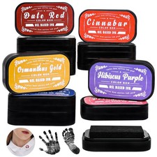 Large Oil Ink Pads for Washable Craft Ink Stamp Pads,12 Color DIY Clear Embos...