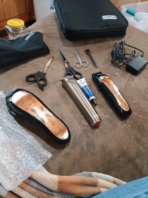 Wahl Precision Smooth Cut Clippers, 2 Other, 3 Scissors, Oil Brush, Cases