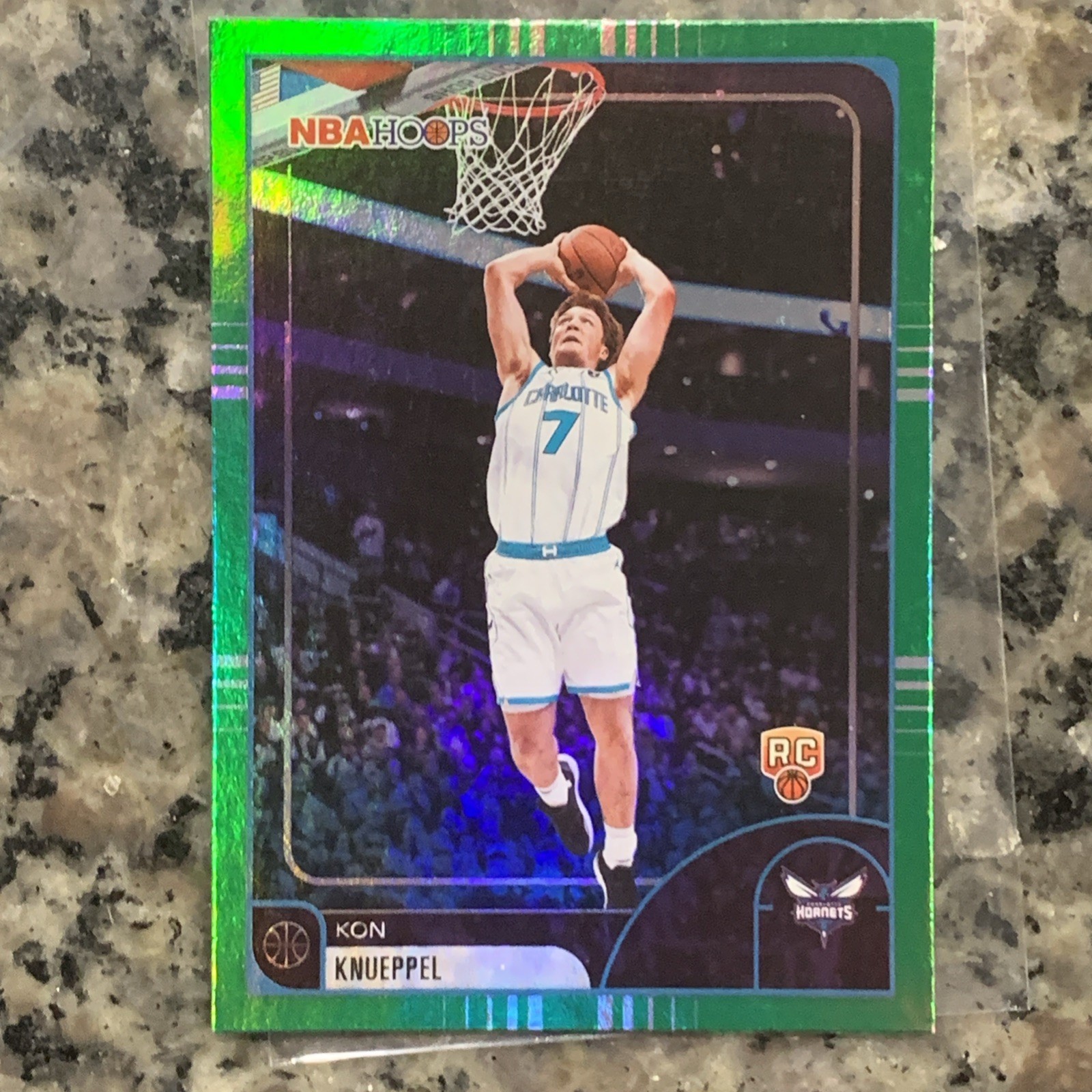 Kon Knueppel 2025-26 NBA Hoops #67 Green Hoops Foil Rookie RC Hornets