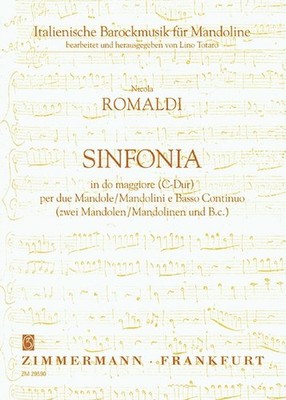 Sinfonia C-Dur Partitur und Stimmen 2 Mandolinen (Mandolinen) und Basso continuo Roma