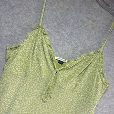 American Eagle Dress Size L Babydoll Retro Y2K Style Floral Fairy Garden Green