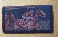VTG Race Horse DERBY TAPESTRY WALLET -ID , Cash, Checkbook 1970 s