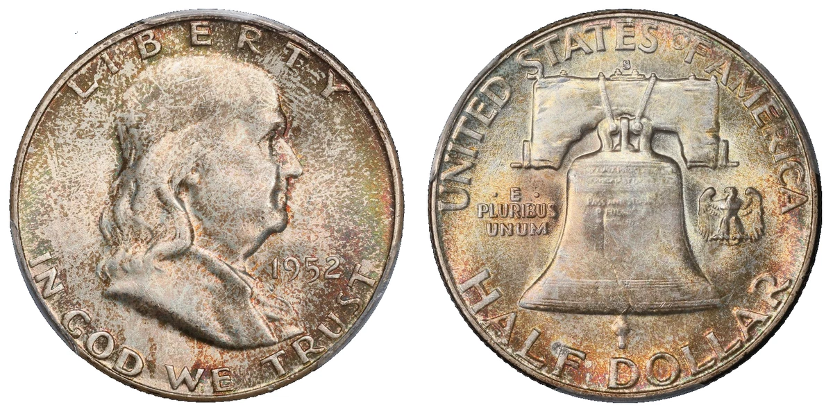 福*ん様 フランクリン半ドル 4枚セット MS 66 Graded Franklin Half