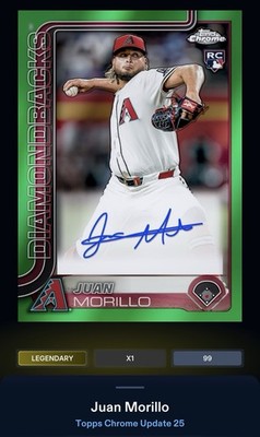 25 Topps Bunt DIGITAL Chrome Green Signature LEGENDARY Juan Morillo
