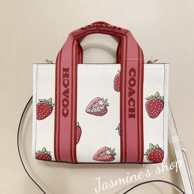 NWT Coach Smith Tote 24 Bag Strawberry Pink Red White Shoulder