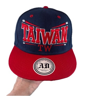 TAIWAN TW Red on Navy Hat w Red Bill SnapBack At Caps