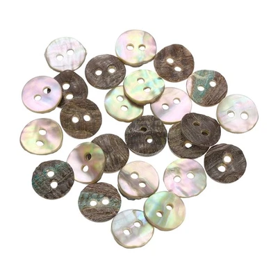 25 Stück Natürliche Muschelknöpfe 2 Loch 11.5mm Perlmuttknöpfe Mehrfarbig - Bild 1 von 4