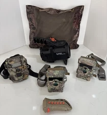 Lot Of 3 Trail Cameras Brand Next & Moultrie With Flextone Echo Caller Untested