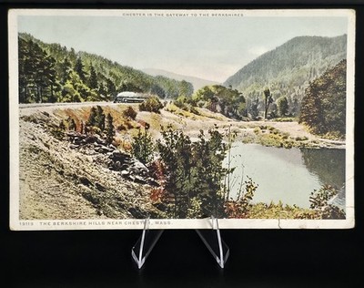 Vintage Phostint Berkshire Hills Chester Mass Detroit Postcard 13113 Car