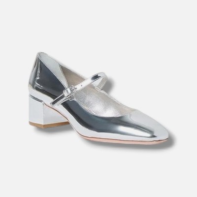 Loeffler Randall Women's Silver Lyra Mary Jane Pump Size 8.5B