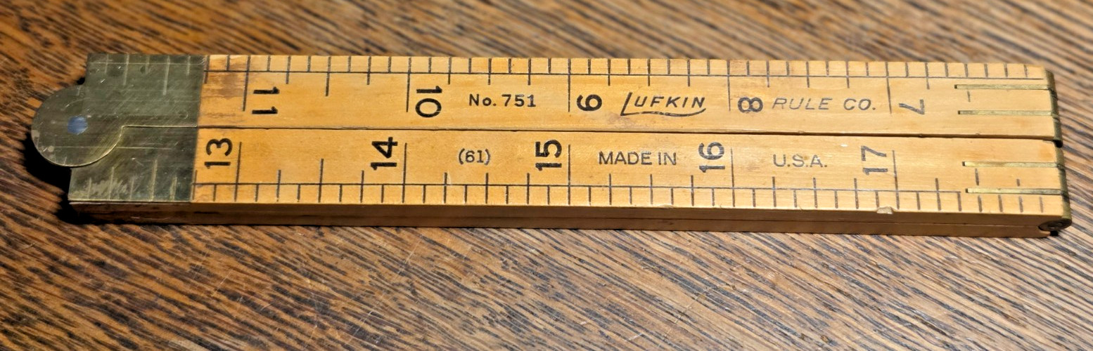 Vintage Lufkin No 751 (61) Boxwood Wood Folding Ruler 24"