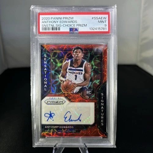 2020 Panini Prizm Anthony Edwards Rookie Auto PSA 9 Red Sensational Signatures