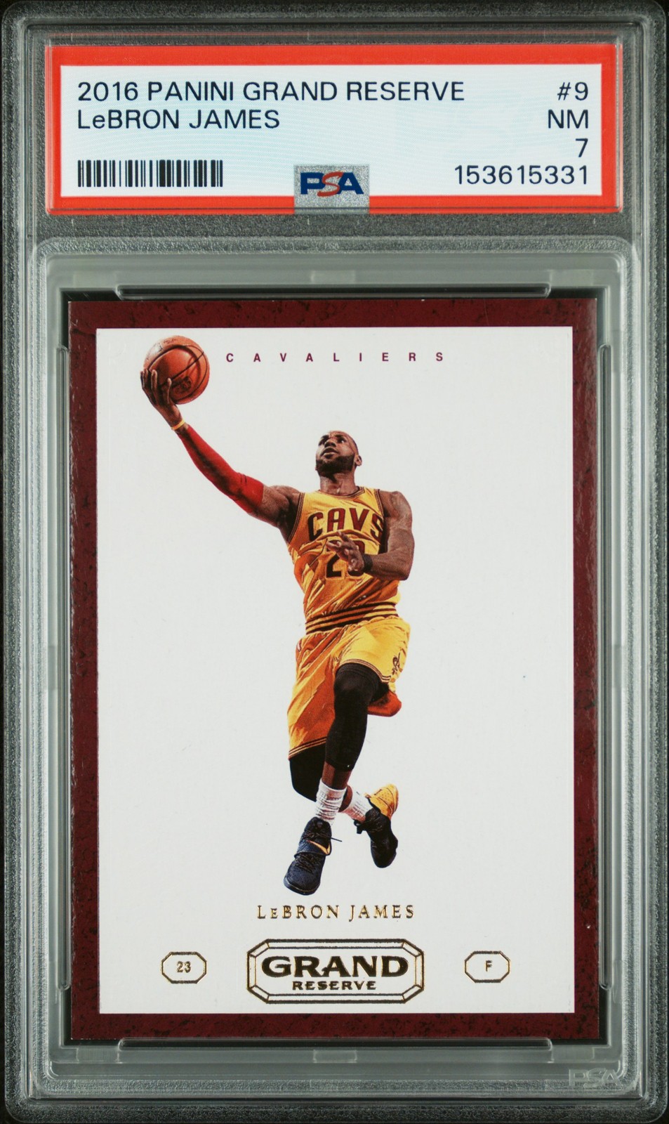 2016 PANINI GRAND RESERVE #9 LEBRON JAMES PSA 7