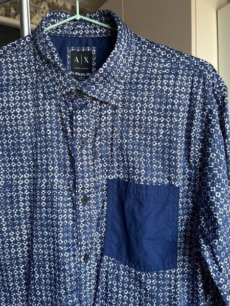 Men Armani Exchange Shirt White Cotton M