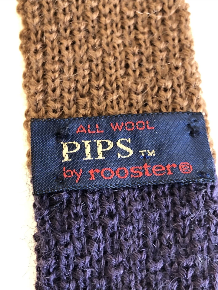 Corbata de Colección PIPS Gallo Para Hombre Lana Texturizada Tejida Extremo Cuadrado Ajustada Rayas Foto 2 de 4