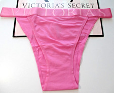 VICTORIA'S SECRET Cotton 90s High Leg Brief Panty M L XL Pink NWT Exploded Logo