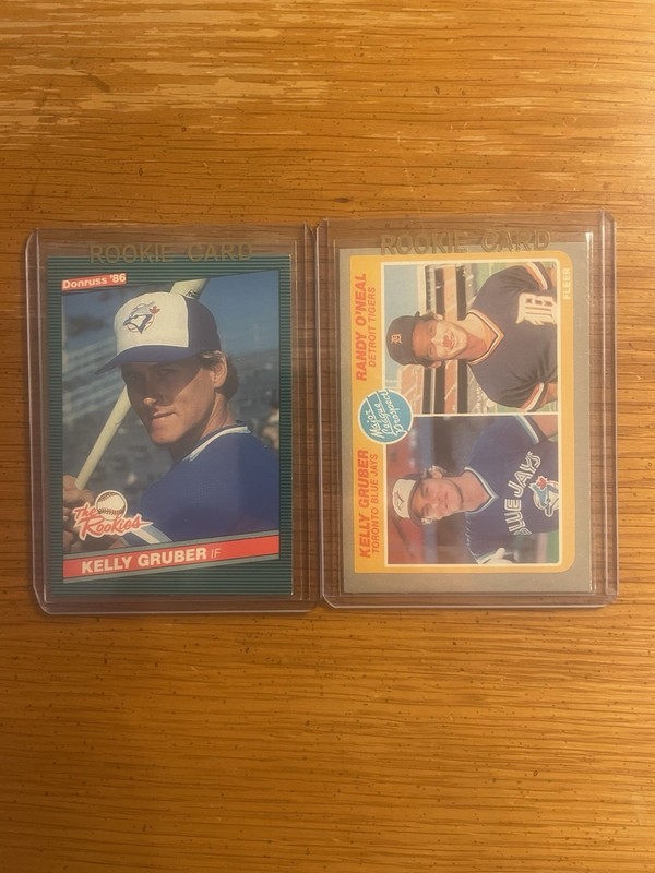 Kelly Gruber Blue Jays Rookie Lot of (2) 1985 Fleer#645 & 1986 Donruss #16 NMINT