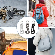 12Sets Mini Carabiner Clip Metal Spring Snap Hook 1 Inch Small Carabiner Clip...